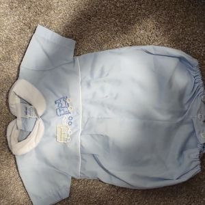 Vintage baby boy train outfit